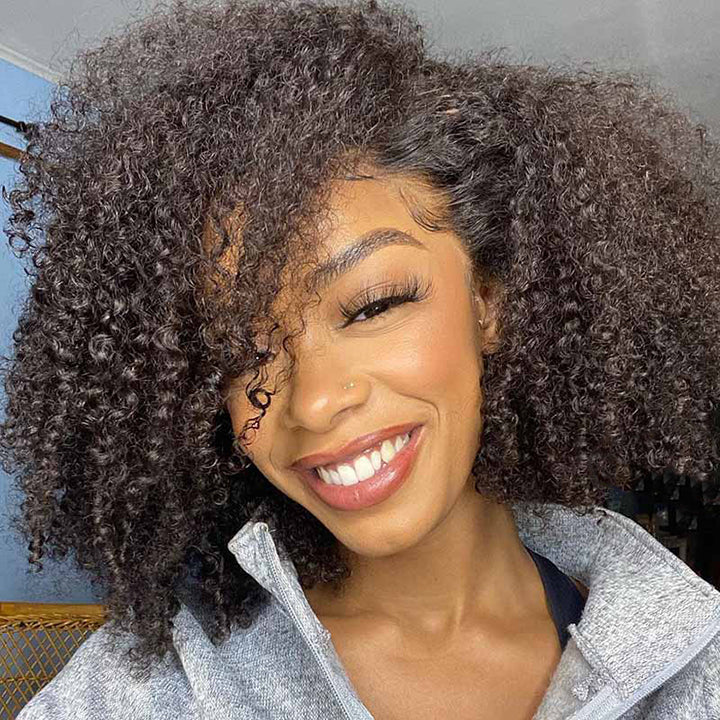 Glueless  Afro Kinky Curly 13x4 Lace Front Bob Wig 5x5 Lace Bob Human Hair Wig