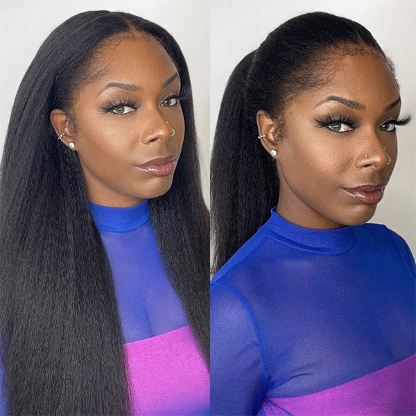 Elle Vane Kinky Straight Invisi-Drawstring Flexible Fit 360 Lace Front Wig