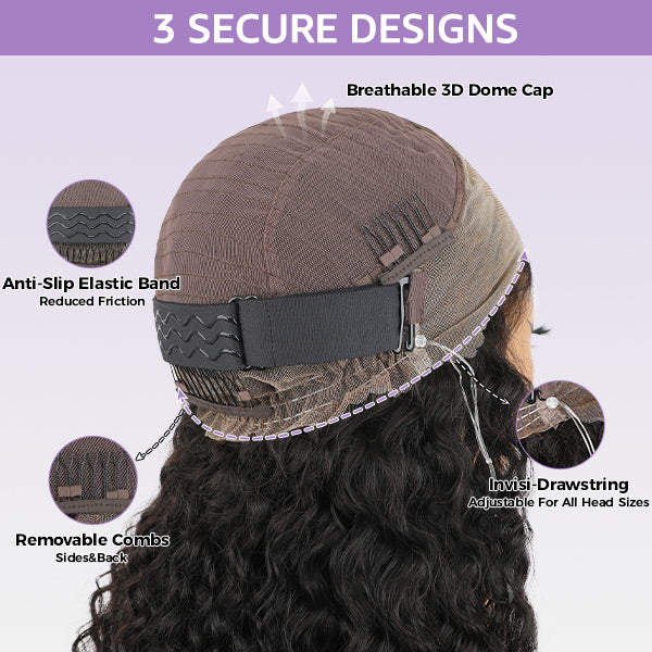 Elle Vane Kinky Straight Invisi-Drawstring Flexible Fit 360 Lace Front Wig