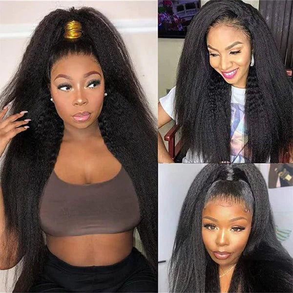 Elle Vane Kinky Straight Invisi-Drawstring Flexible Fit 360 Lace Front Wig