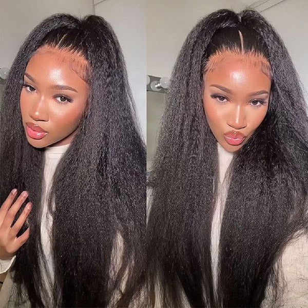 Elle Vane Kinky Straight Invisi-Drawstring Flexible Fit 360 Lace Front Wig