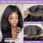 Elle Vane Kinky Straight Invisi-Drawstring Flexible Fit 360 Lace Front Wig