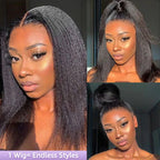 Elle Vane Kinky Straight Invisi-Drawstring Flexible Fit 360 Lace Front Wig