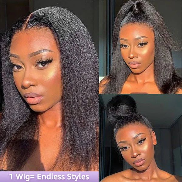 Elle Vane Kinky Straight Invisi-Drawstring Flexible Fit 360 Lace Front Wig