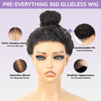 Elle Vane Kinky Straight Invisi-Drawstring Flexible Fit 360 Lace Front Wig