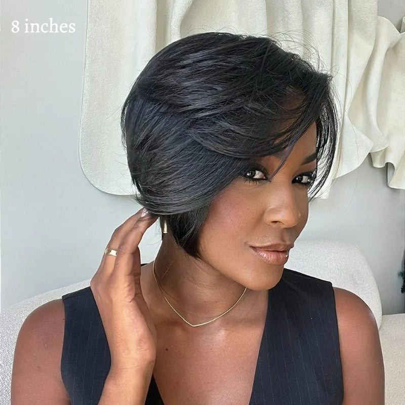 Elle Vane Boss Lady Side Part Layered Pixie Cuts Wig