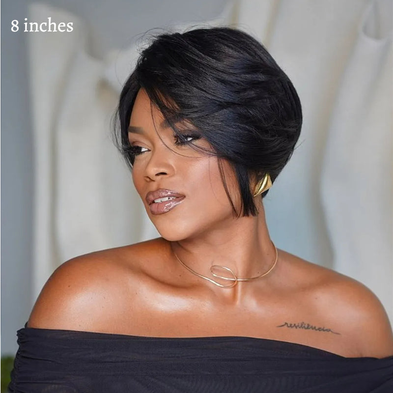 Elle Vane Boss Lady Side Part Layered Pixie Cuts Wig
