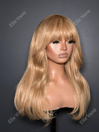 Elle Vane Glueless 613 Blonde Silky Straight Human Hair Wig With Bang