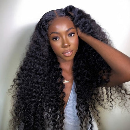 5X5 HD Lace Deep Wave Glueless Pre Cut Lace Wig