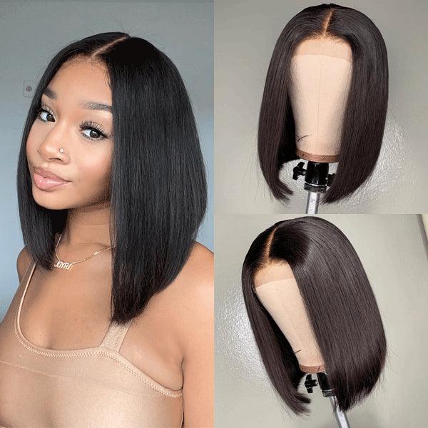Elle Vane Beginner Friendly Glueless Silky Blunt 5x5 Lace Bob Wig