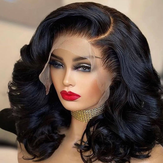 Body Wave Bob Wig 13x4 Lace Front Wigs Human Hair Pre Plucked With Baby Hair