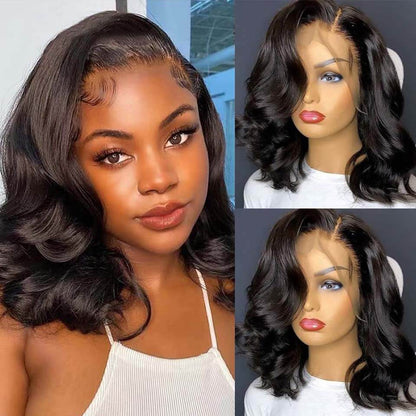 Body Wave Bob Wig 13x4 Lace Front Wigs Human Hair Pre Plucked With Baby Hair