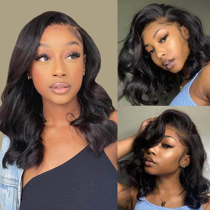 Body Wave Bob Wig 13x4 Lace Front Wigs Human Hair Pre Plucked With Baby Hair