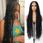 Elle Vane Full Lace Knotless Boho Curls Braided Invisi Drawstring Wig
