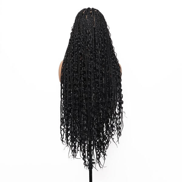 Elle Vane Full Lace Knotless Boho Curls Braided Invisi Drawstring Wig