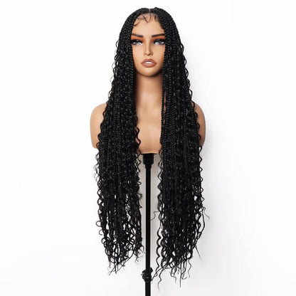 Elle Vane Full Lace Knotless Boho Curls Braided Invisi Drawstring Wig