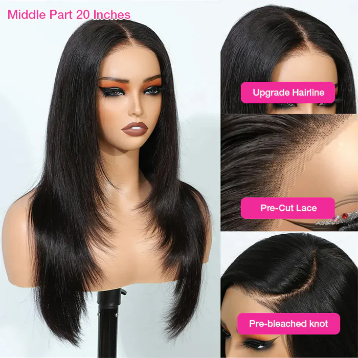 Glueless Layered Cut Reddish Brown 5x5/13x4 Lace Front Wig Stylish Layered Straight Wigs