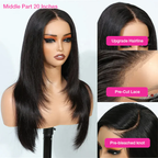 Glueless Layered Cut Reddish Brown 5x5/13x4 Lace Front Wig Stylish Layered Straight Wigs
