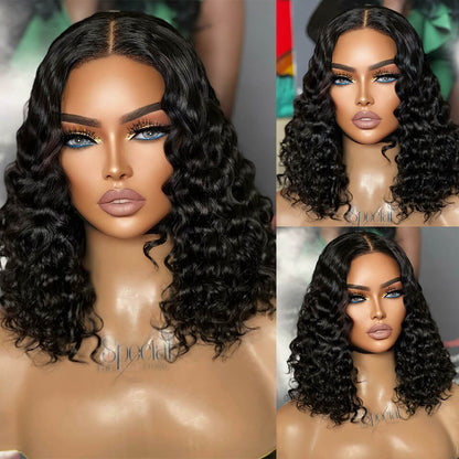 Deep Wave Bob Wigs 13x4 Lace Front Short Human Hair Wigs