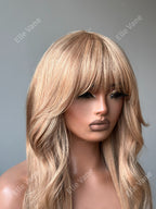 Elle Vane Glueless 613 Blonde Silky Straight Human Hair Wig With Bang