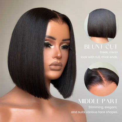 Elle Vane Adjustable Cap Virgin Hair Straight Bob HD Lace Wig