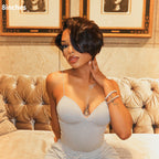 Elle Vane Brown Highlight Boss Lady 13x4 Lace Bob Wig