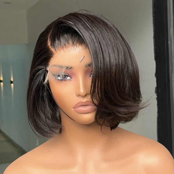 Natural Black Side Parted 5x5 Lace Bob Wig