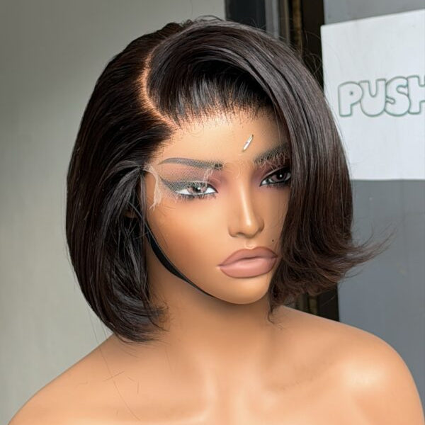 Natural Black Side Parted 5x5 Lace Bob Wig