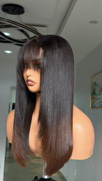 Elle Vane Chocolate Ombre Layered Cutting Bangs Wig