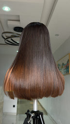 Elle Vane Chocolate Ombre Layered Cutting Bangs Wig