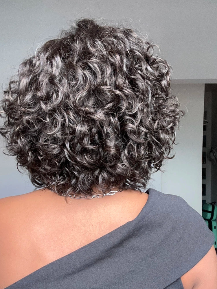 Elle Vane Trendy Short Cut Curly Minimalist Glueless Side Part Wig 100% Human Hair