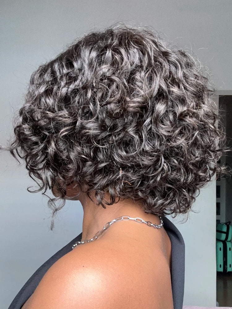 Elle Vane Trendy Short Cut Curly Minimalist Glueless Side Part Wig 100% Human Hair