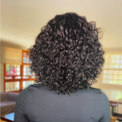 Natural Black 13x4 Lace Front Curly Bob Wig