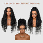 Elle Vane Full Lace Knotless Boho Curls Braided Invisi Drawstring Wig