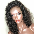 Loose Curly Bob Wig 180% Density Cambodian Human Hair 5x5 Lace Closure
