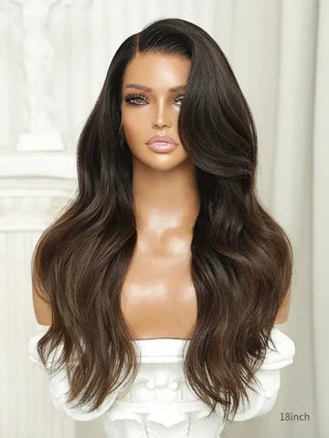 13x4 Brown Ombre Human Hair Natural Looking Wig