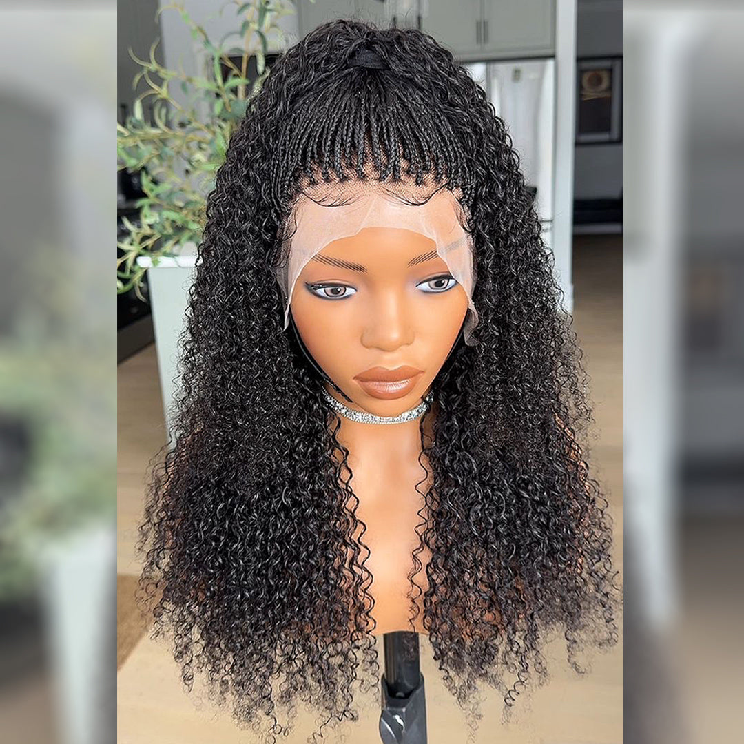 Full Lace Knotless Micro Twists Braided Wig With Invisi Drawstring