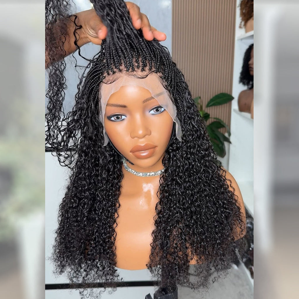 Full Lace Knotless Micro Twists Braided Wig With Invisi Drawstring