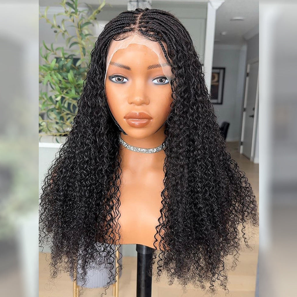 Full Lace Knotless Micro Twists Braided Wig With Invisi Drawstring