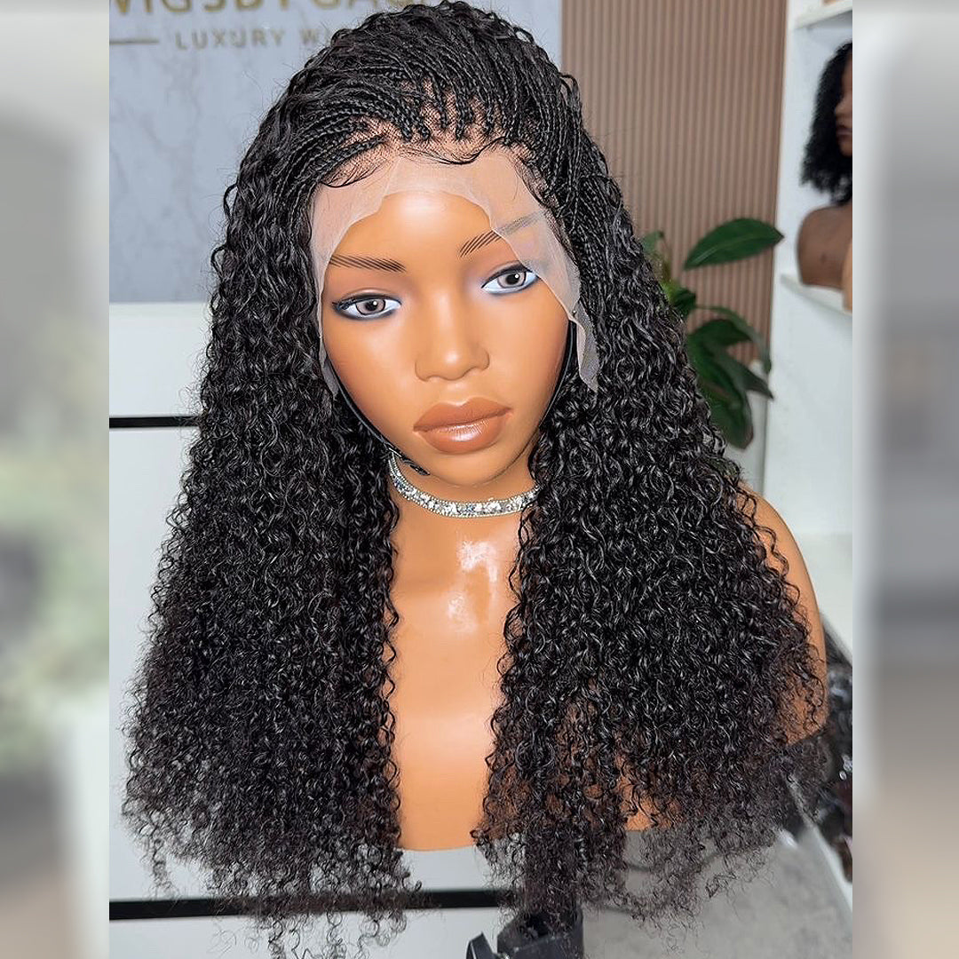 Full Lace Knotless Micro Twists Braided Wig With Invisi Drawstring