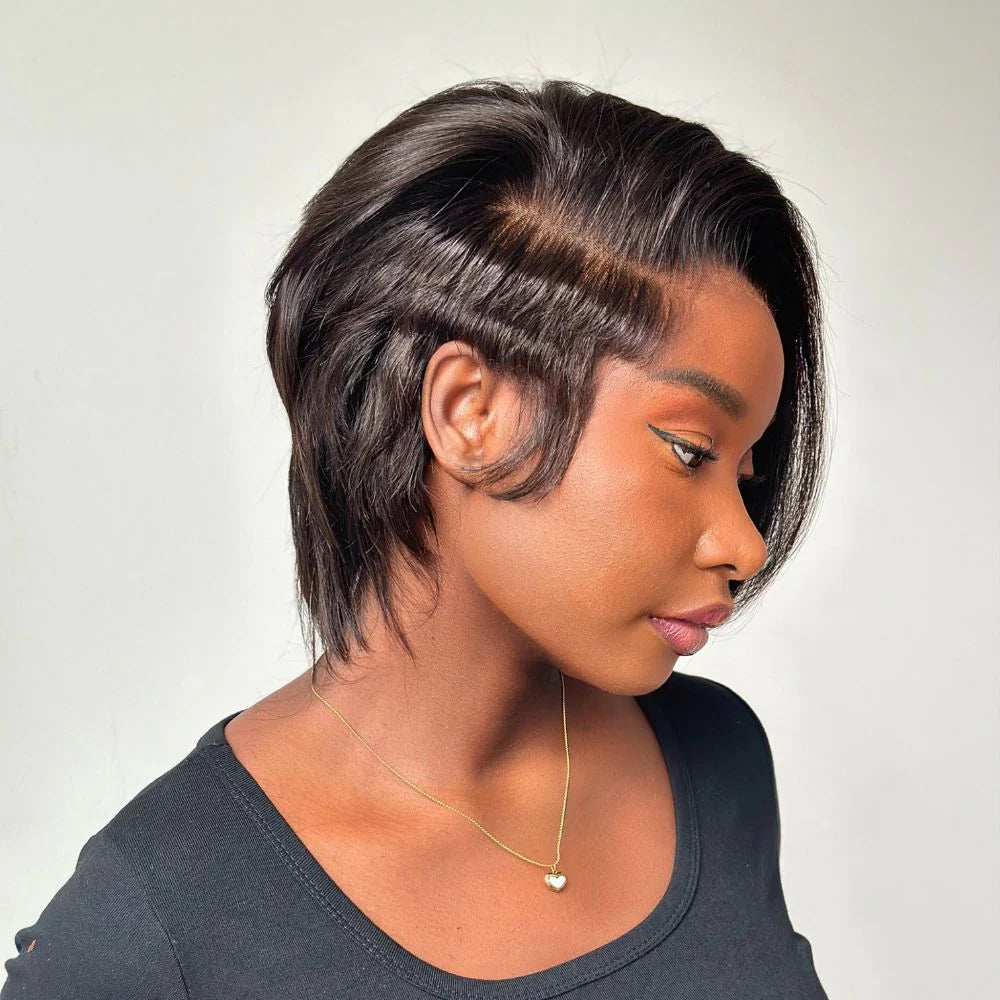 Elle Vane Natural Realistic Full Lace Side Parted Pixie Wig