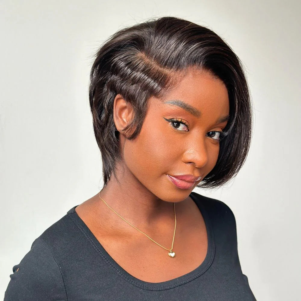 Elle Vane Natural Realistic Full Lace Side Parted Pixie Wig