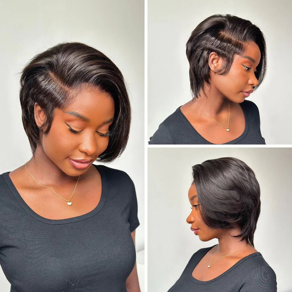 Elle Vane Natural Realistic Full Lace Side Parted Pixie Wig