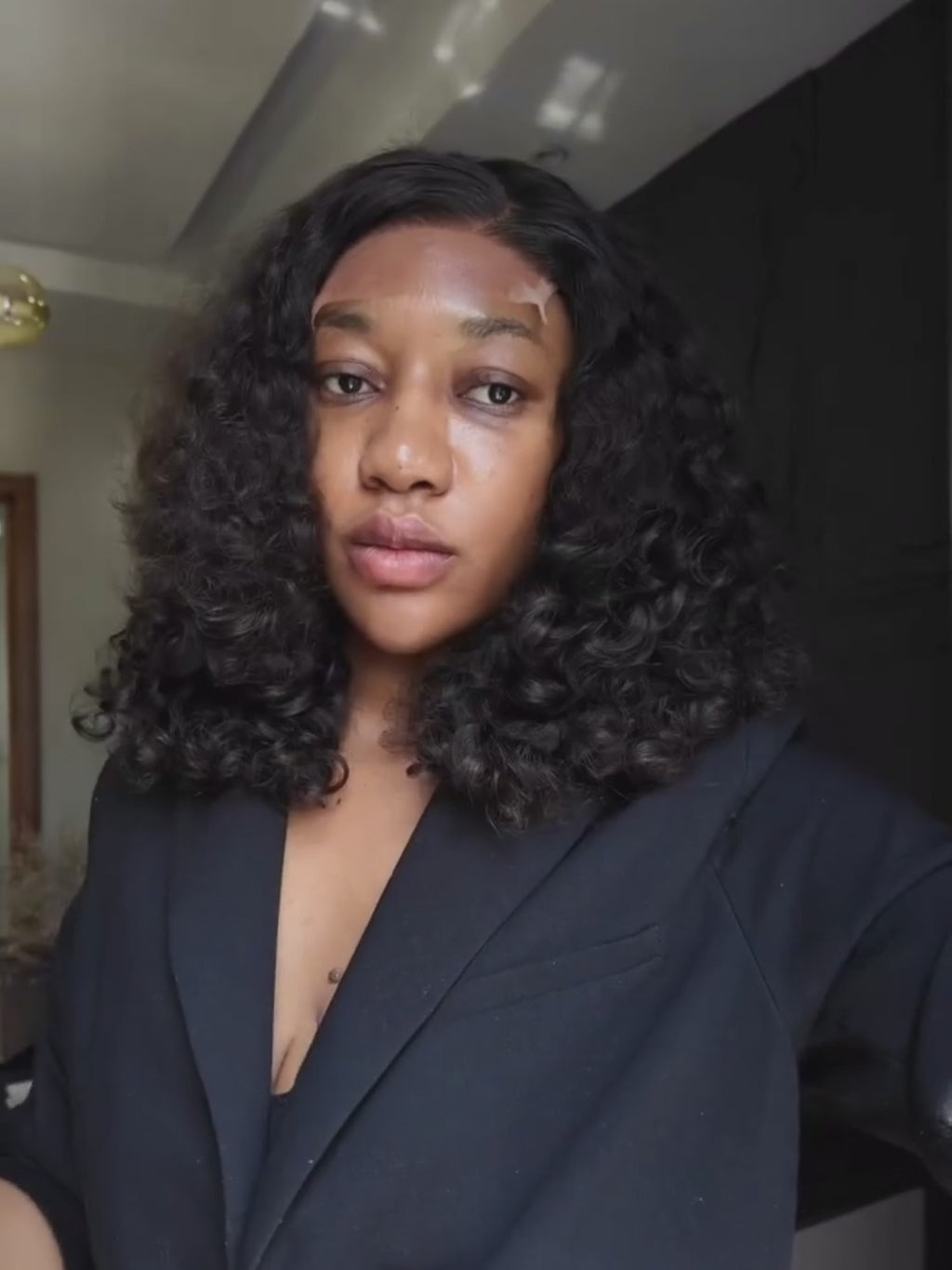 Glueless Side Part Short Curly Bob Lace Closure Wig Human Hair Wig