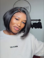 Glueless Side Part Layered Bob Wig Human Hair Wig