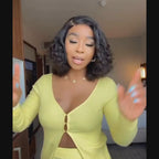 Glueless Dark Brown 7x5 Lace Short Curly Bob Wig