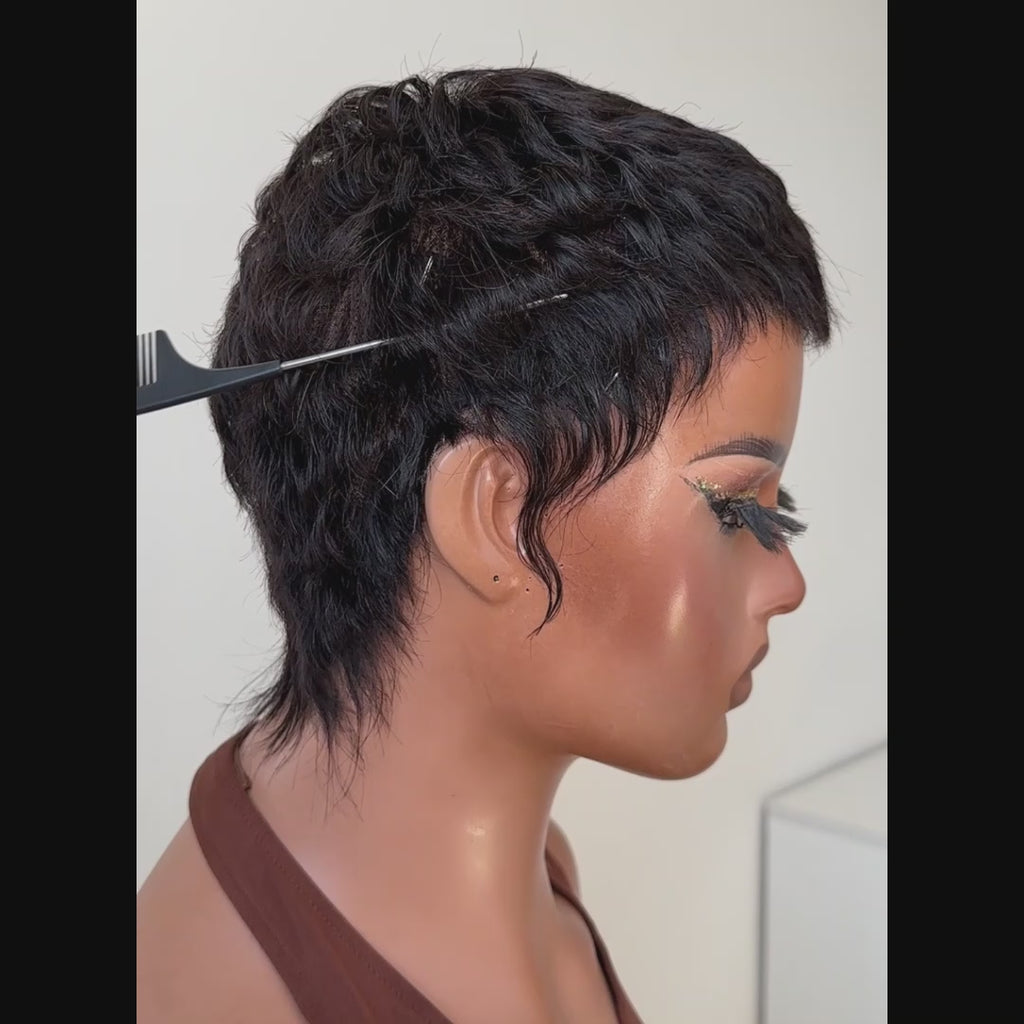 Full Lace Pixie Cut Wig 100% Human Hair