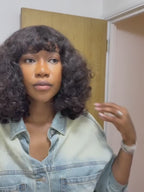 Glueless Voluminous Curly bob Wig With Bangs